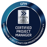 Zertifizierungszeichen der GPM Deutsche Gesellschaft für Projektmanagement: Certified Project Manager, IPMA Level C